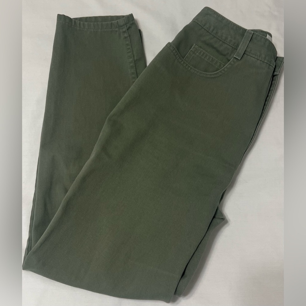 Talbots Petites Olive Green Cotton Pants Size 8P